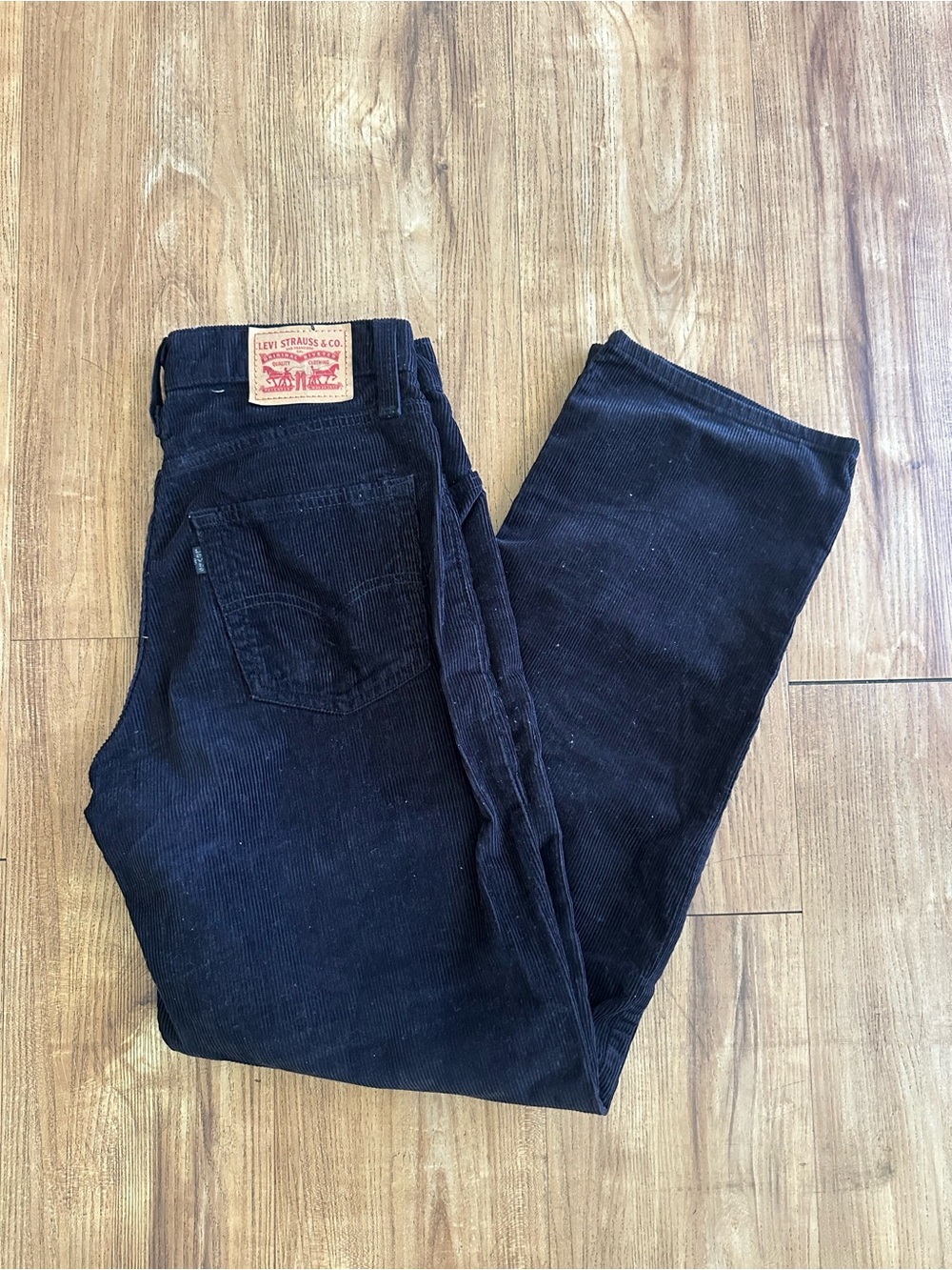 Levi's Women’s Dark Black Corduroy Trousers Baggy
